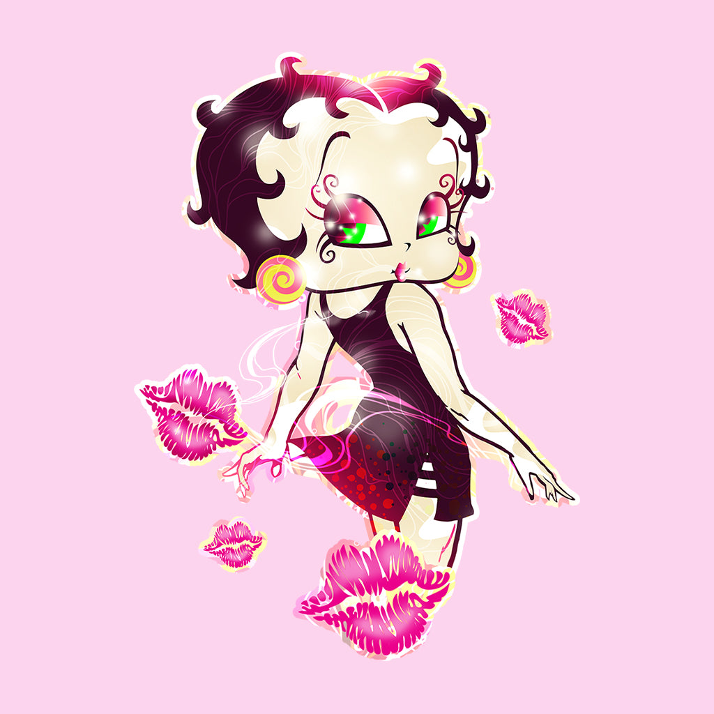 Betty Boop Blowing Shiny Kisses Kids Hooded Sweatshirt