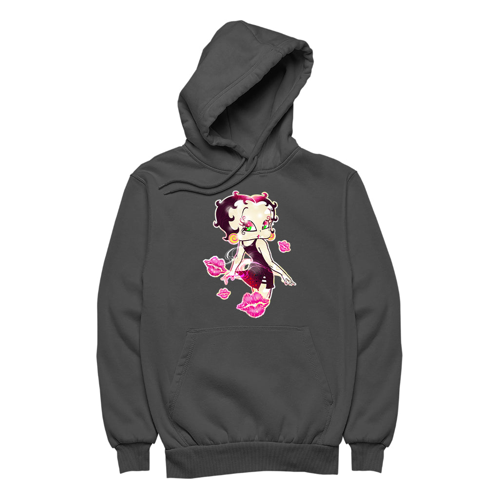 Betty Boop Blowing Shiny Kisses Women's Hooded Sweatshirt