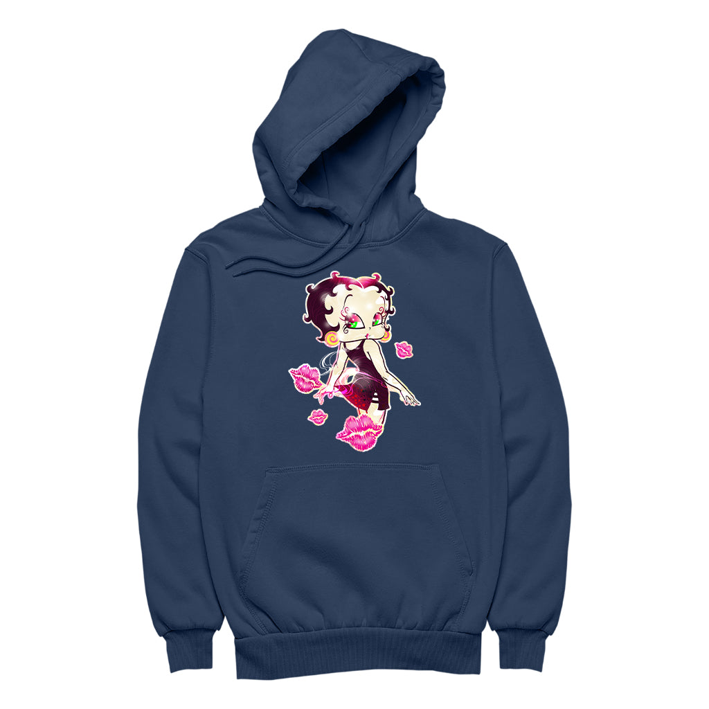 Betty Boop Blowing Shiny Kisses Women's Hooded Sweatshirt
