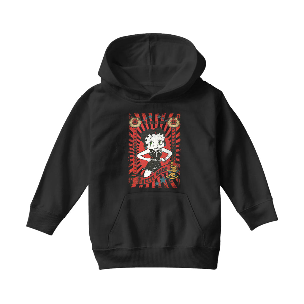 Betty Boop Revolution Poster Style Kids Hooded Sweatshirt