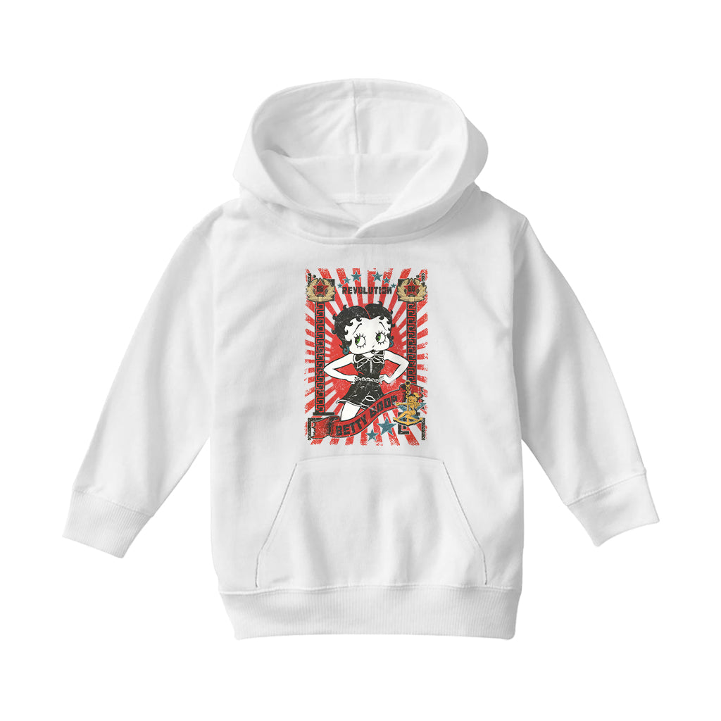 Betty Boop Revolution Poster Style Kids Hooded Sweatshirt