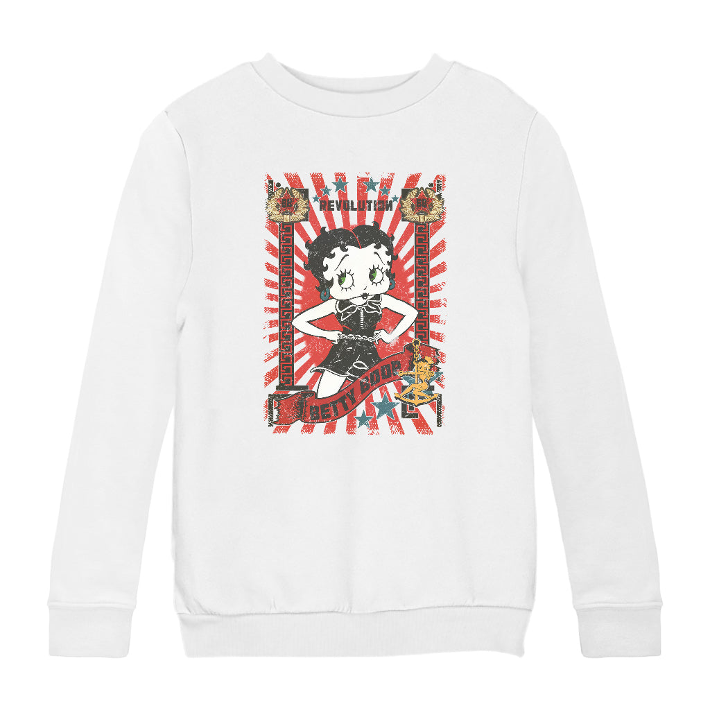 Betty Boop Revolution Poster Style Kids Sweatshirt