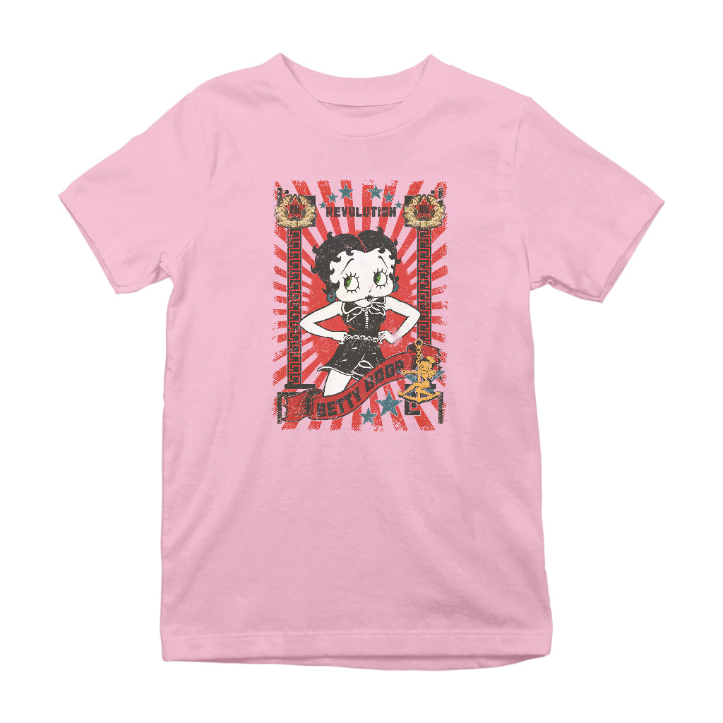 Betty Boop Revolution Poster Style Kids T-Shirt