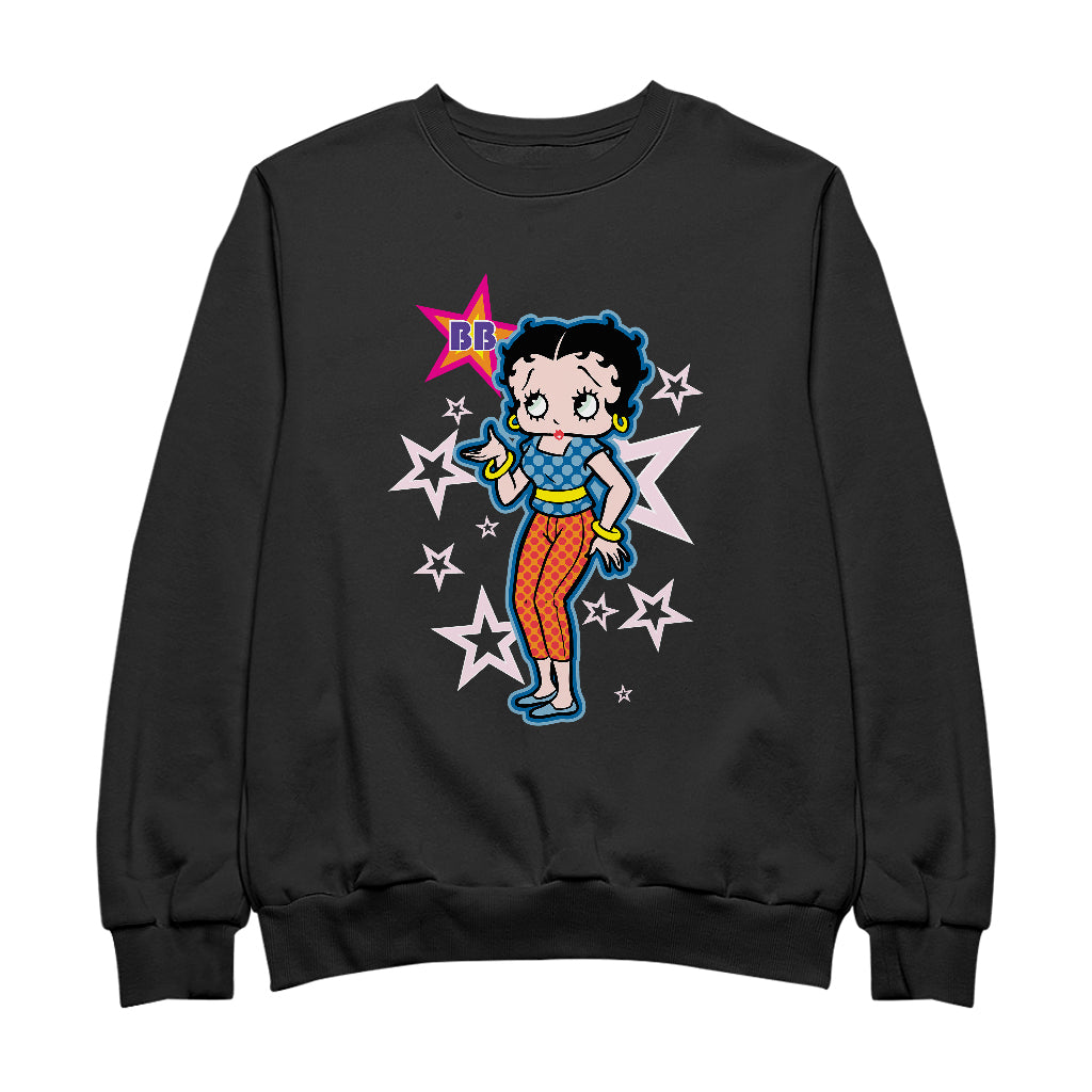 Betty Boop Pink Stars and Polka Dots Men's Sweatshirt