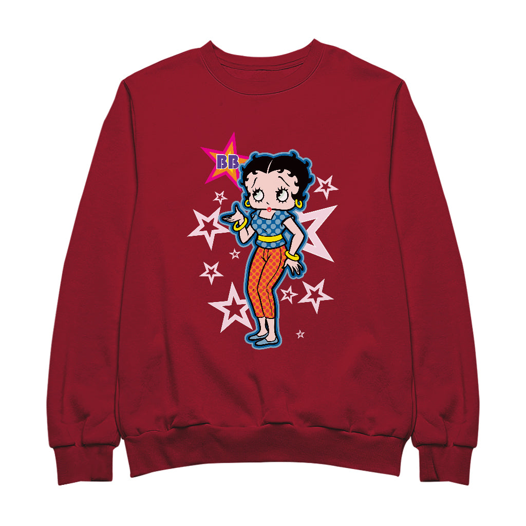 Betty Boop Pink Stars and Polka Dots Men's Sweatshirt