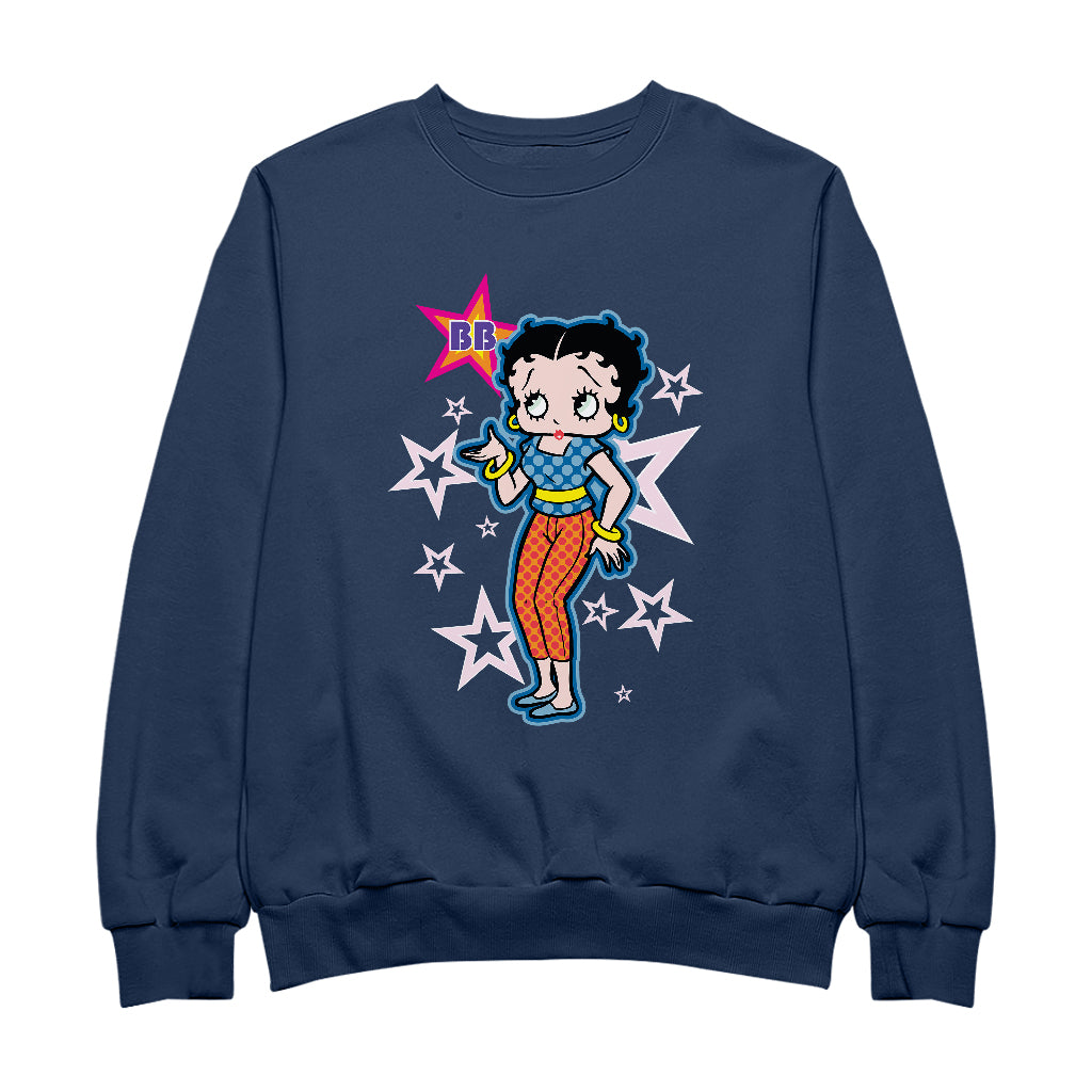 Betty Boop Pink Stars and Polka Dots Men's Sweatshirt