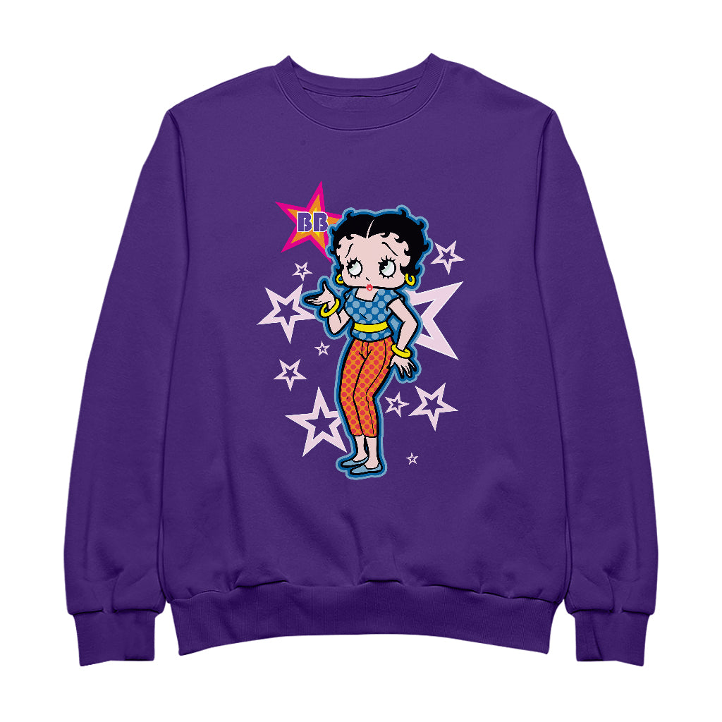Betty Boop Pink Stars and Polka Dots Men's Sweatshirt