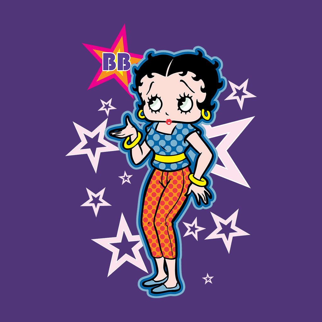 Betty Boop Pink Stars and Polka Dots Kids T-Shirt