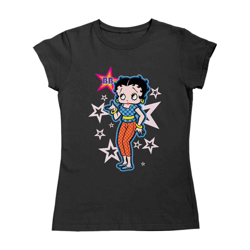 Betty Boop Pink Stars and Polka Dots Women's T-Shirt