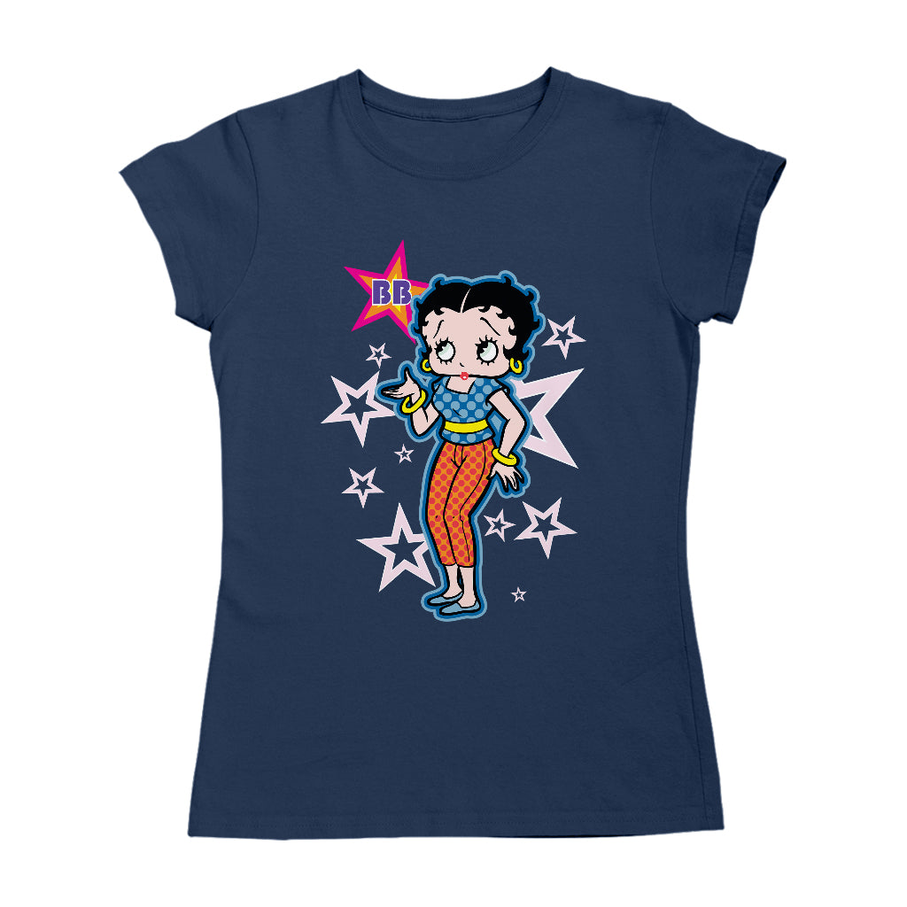 Betty Boop Pink Stars and Polka Dots Women's T-Shirt