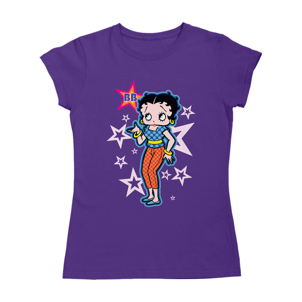 Betty Boop Pink Stars and Polka Dots Women's T-Shirt