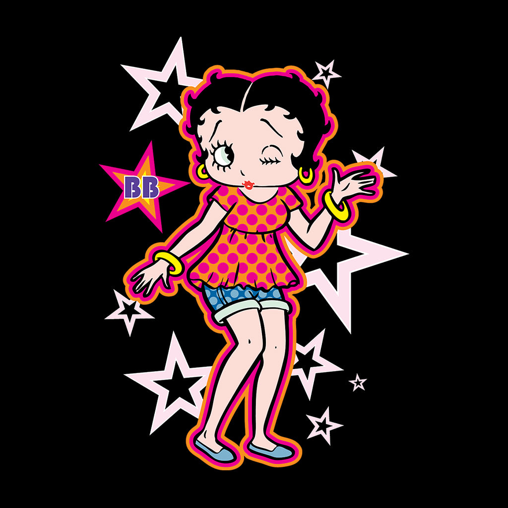 Betty Boop Espadrilles Dots and Stars Kids Hooded Sweatshirt