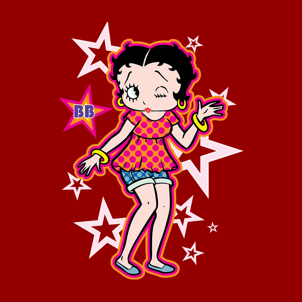 Betty Boop Espadrilles Dots and Stars Kids Hooded Sweatshirt