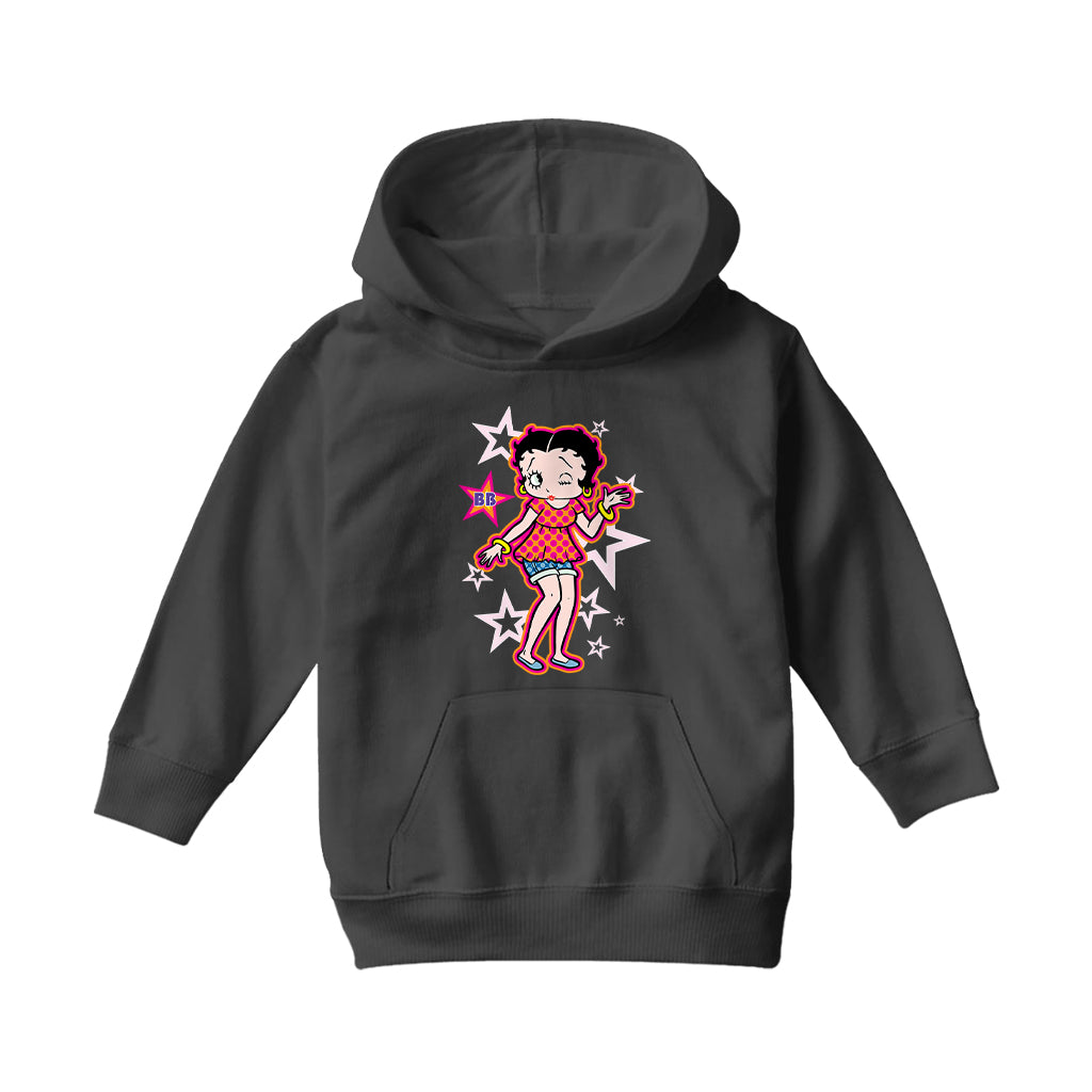 Betty Boop Espadrilles Dots and Stars Kids Hooded Sweatshirt