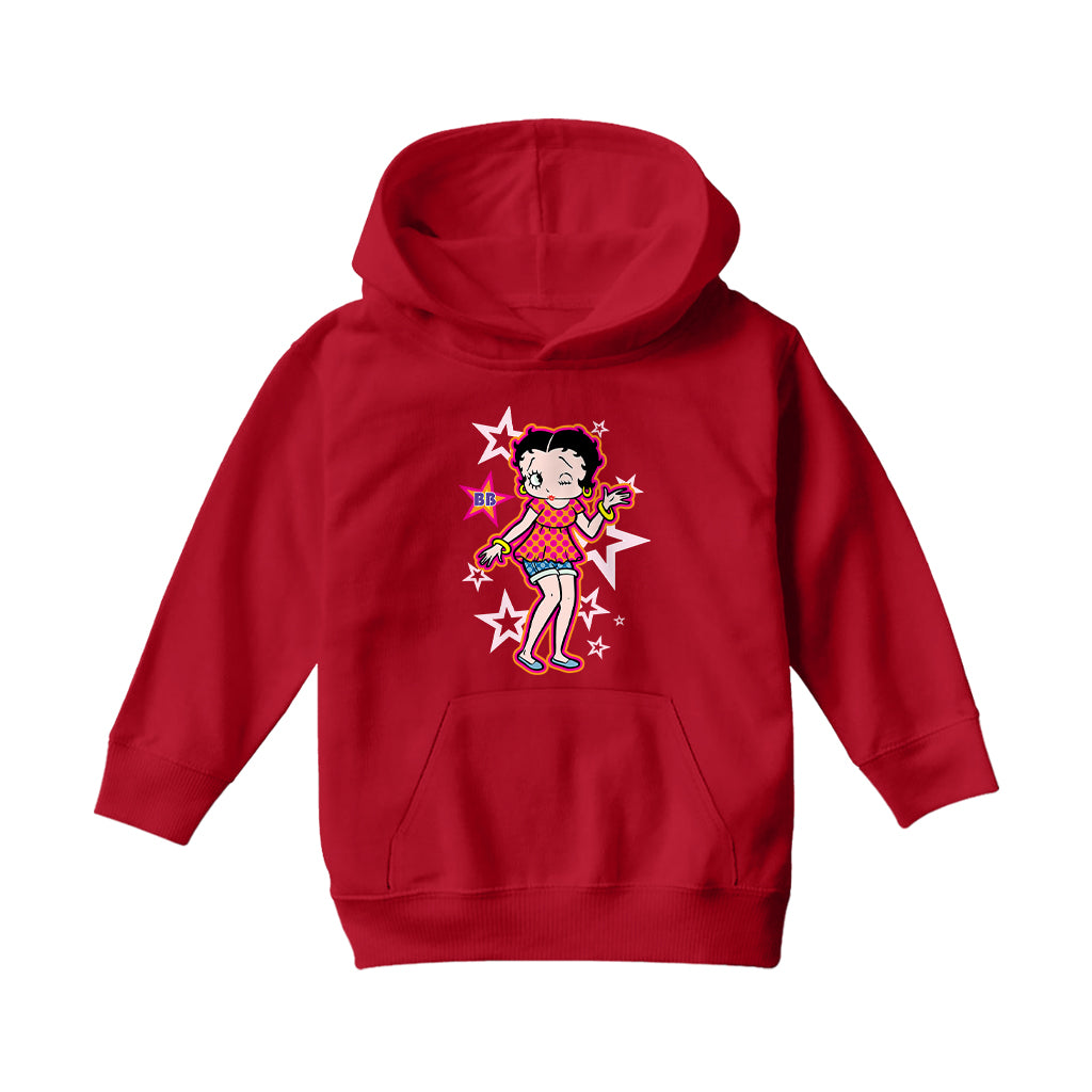 Betty Boop Espadrilles Dots and Stars Kids Hooded Sweatshirt
