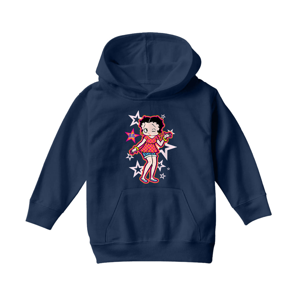Betty Boop Espadrilles Dots and Stars Kids Hooded Sweatshirt