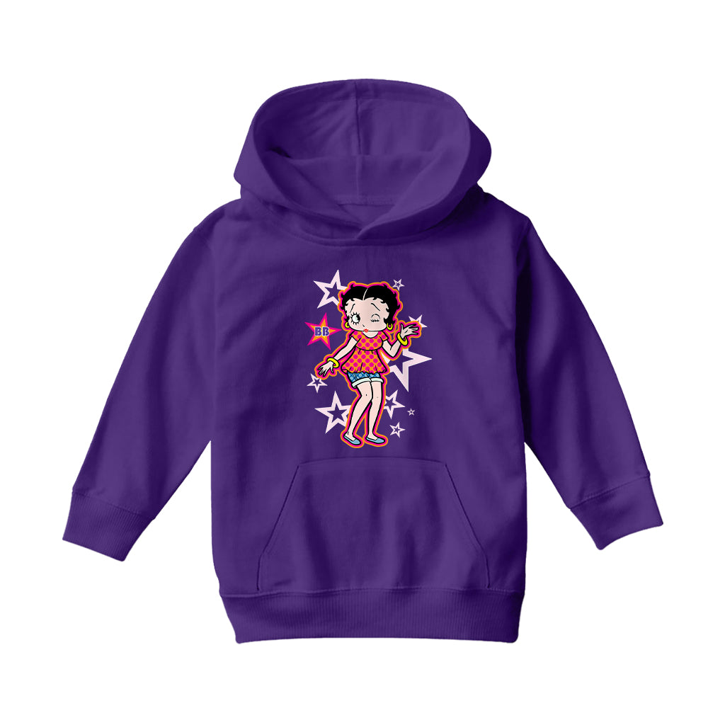 Betty Boop Espadrilles Dots and Stars Kids Hooded Sweatshirt
