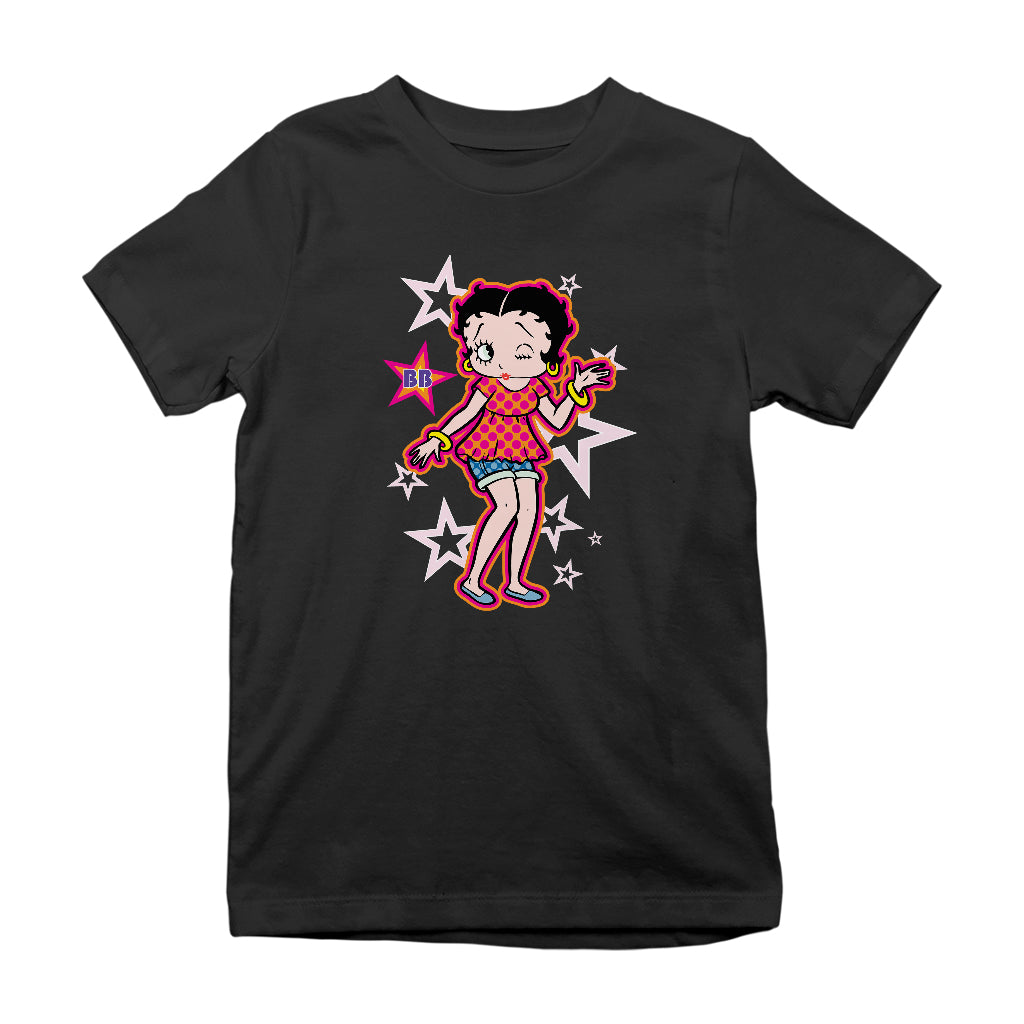 Betty Boop Espadrilles Dots and Stars Kids T-Shirt