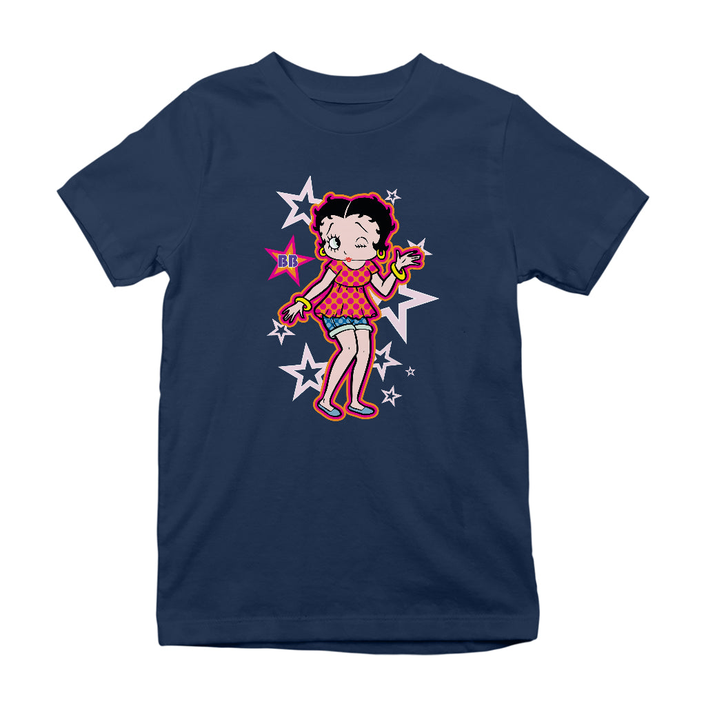 Betty Boop Espadrilles Dots and Stars Kids T-Shirt