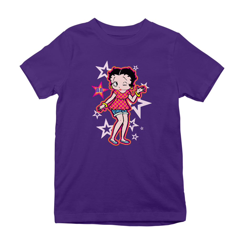 Betty Boop Espadrilles Dots and Stars Kids T-Shirt