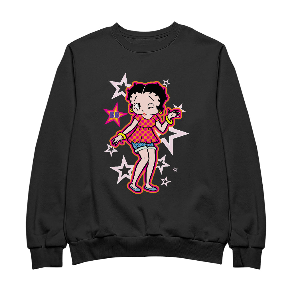 Betty Boop Espadrilles Dots and Stars Men's Sweatshirt