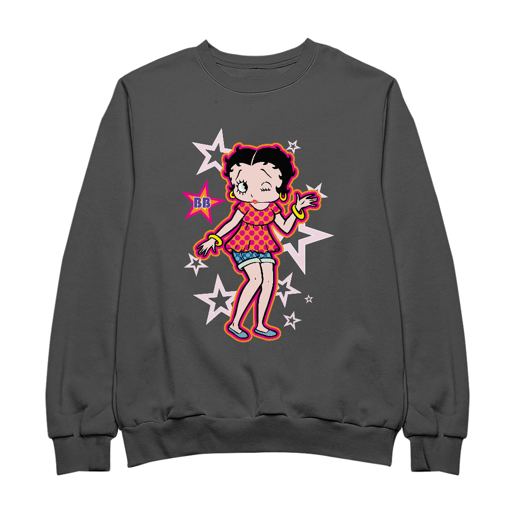 Betty Boop Espadrilles Dots and Stars Men's Sweatshirt