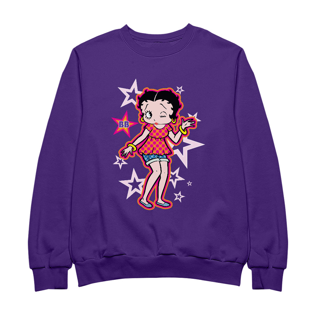 Betty Boop Espadrilles Dots and Stars Men's Sweatshirt