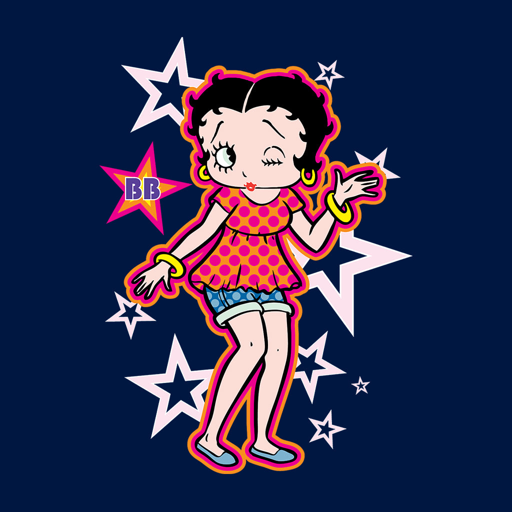 Betty Boop Espadrilles Dots and Stars Kids Hooded Sweatshirt