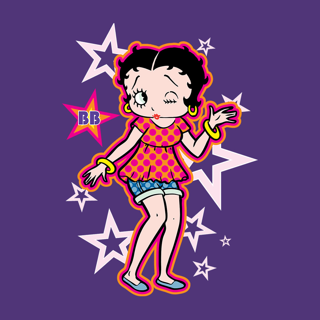 Betty Boop Espadrilles Dots and Stars Kids Hooded Sweatshirt