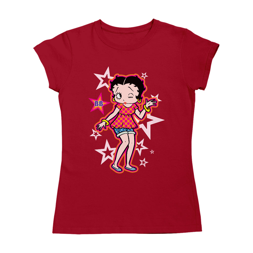 Betty Boop Espadrilles Dots and Stars Women's T-Shirt