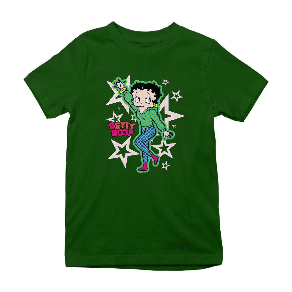 Betty Boop Green Top Stars And Dots Kids T-Shirt