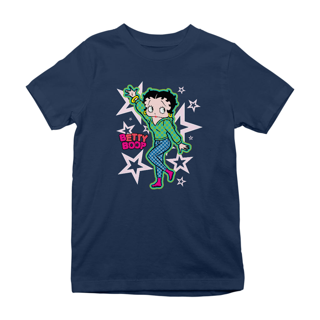 Betty Boop Green Top Stars And Dots Kids T-Shirt