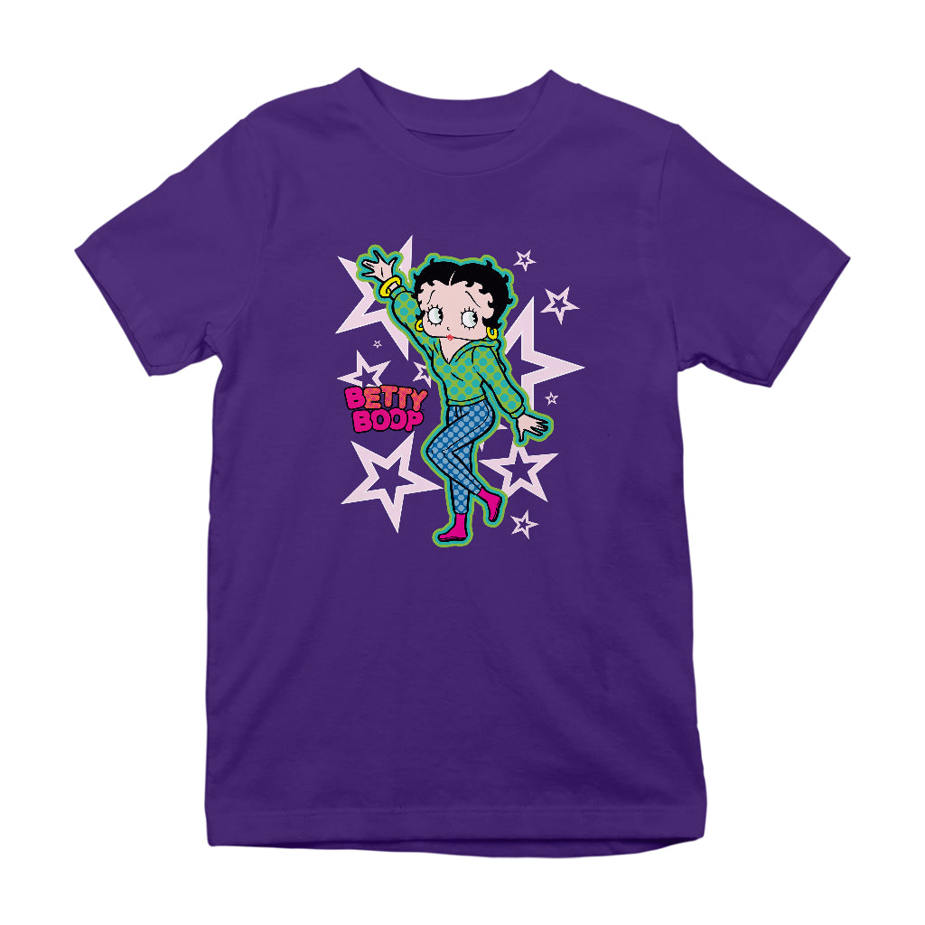 Betty Boop Green Top Stars And Dots Kids T-Shirt