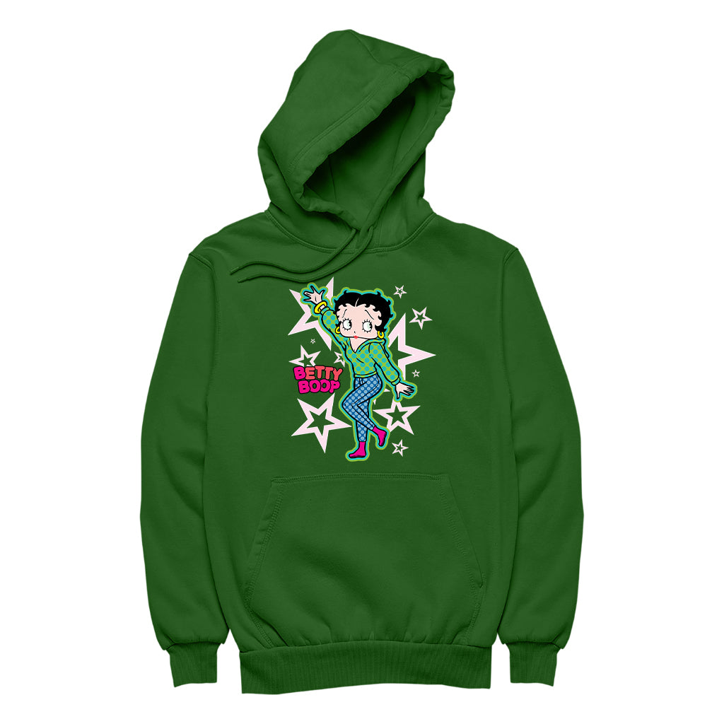 Betty Boop Green Top Stars And Dots Men's Hooded Sweatshirt