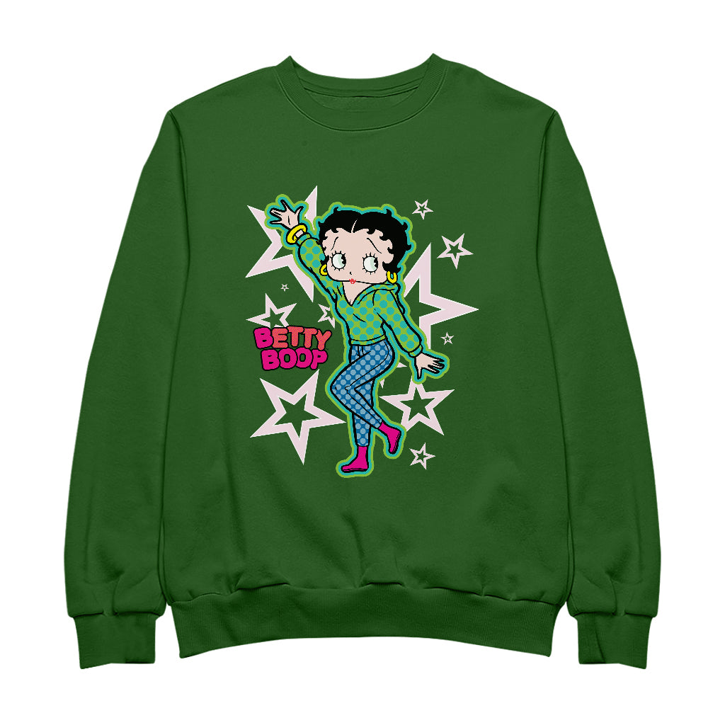 Betty Boop Green Top Stars And Dots Men's Sweatshirt