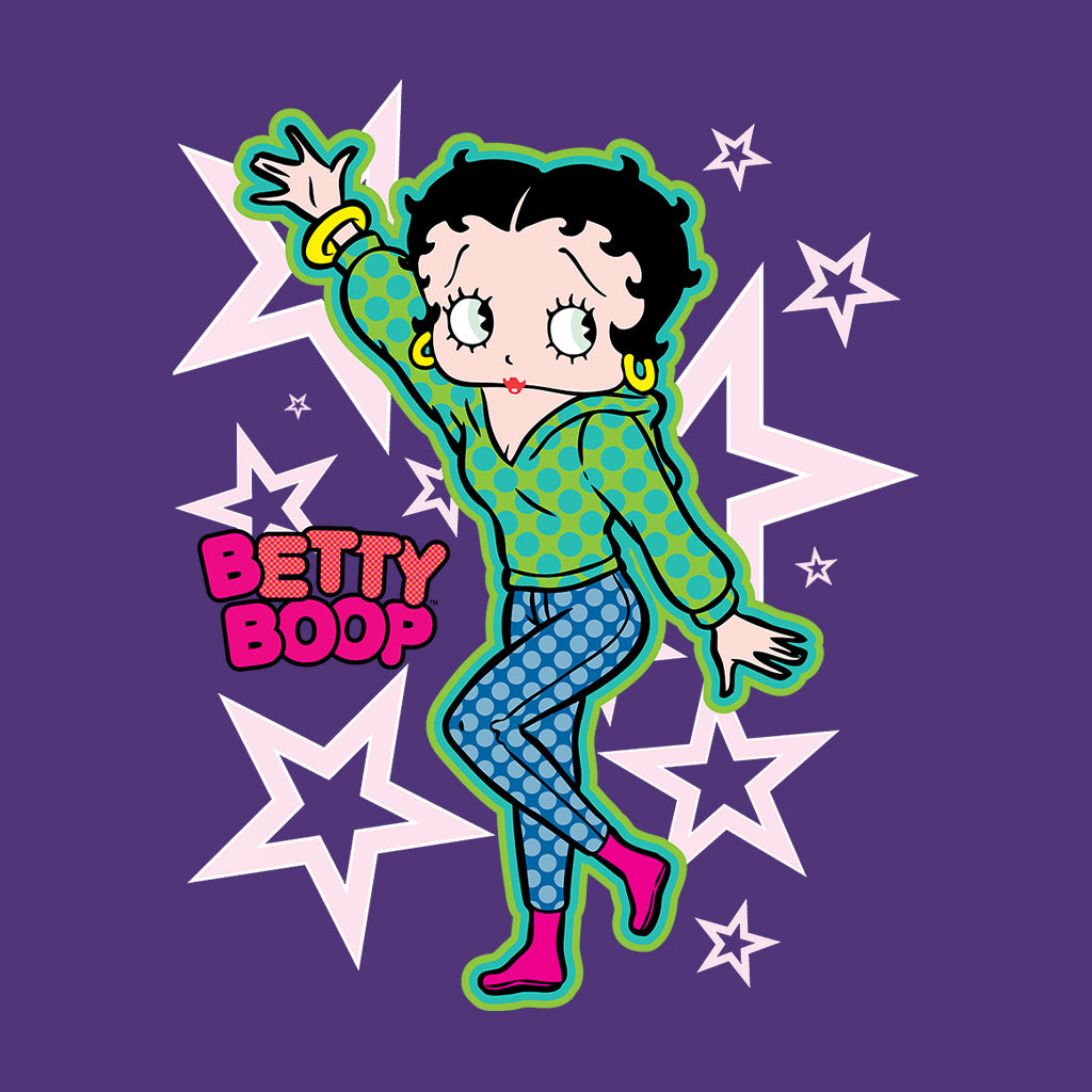 Betty Boop Green Top Stars And Dots Kids Hooded Sweatshirt