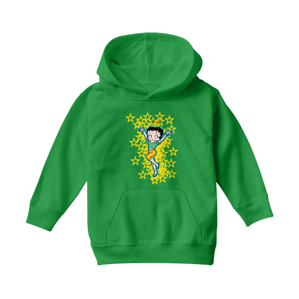 Betty Boop Gold Stars Kids Hooded Sweatshirt