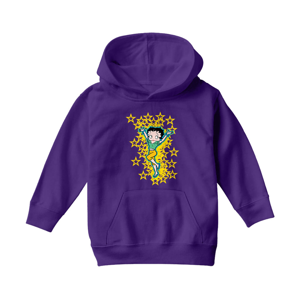 Betty Boop Gold Stars Kids Hooded Sweatshirt