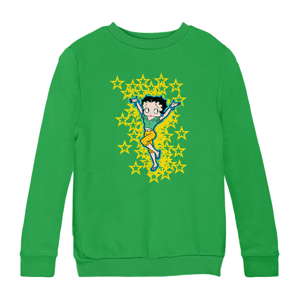 Betty Boop Gold Stars Kids Sweatshirt
