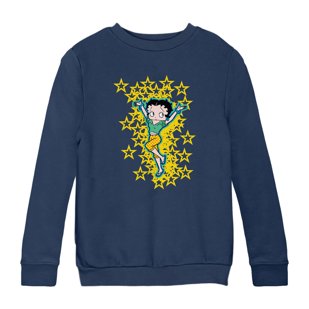 Betty Boop Gold Stars Kids Sweatshirt