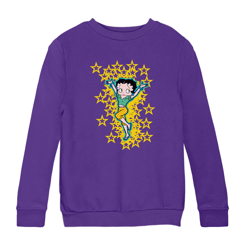 Betty Boop Gold Stars Kids Sweatshirt