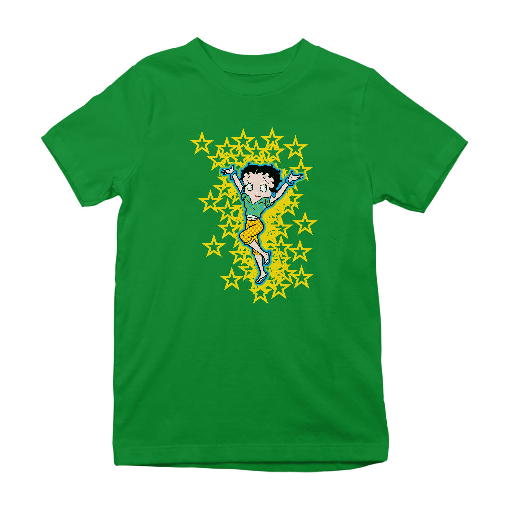 Betty Boop Gold Stars Kids T-Shirt
