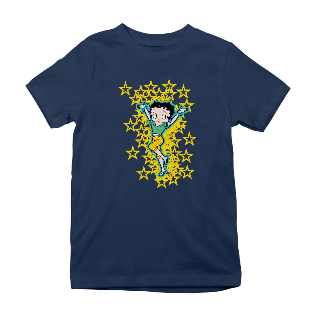 Betty Boop Gold Stars Kids T-Shirt