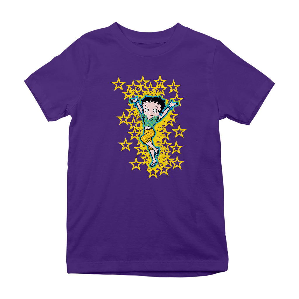 Betty Boop Gold Stars Kids T-Shirt