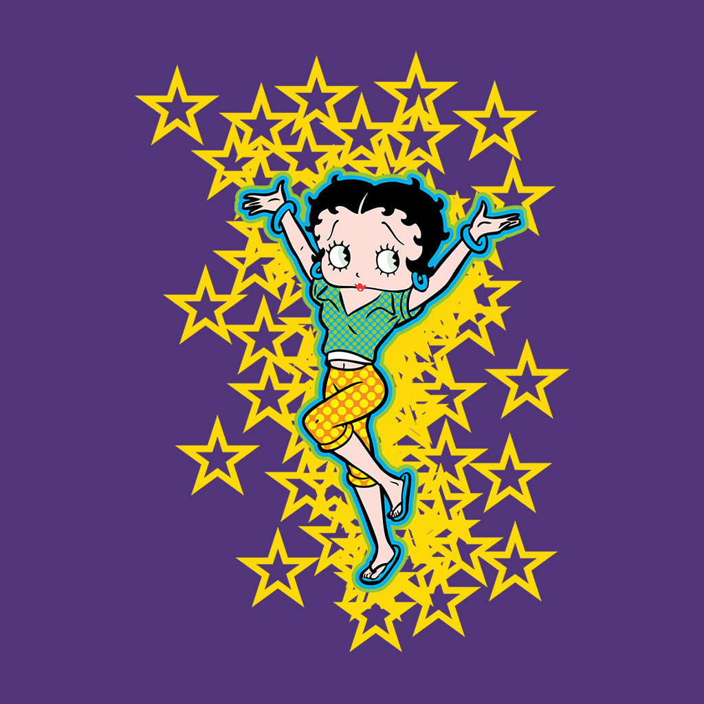 Betty Boop Gold Stars Kids Hooded Sweatshirt