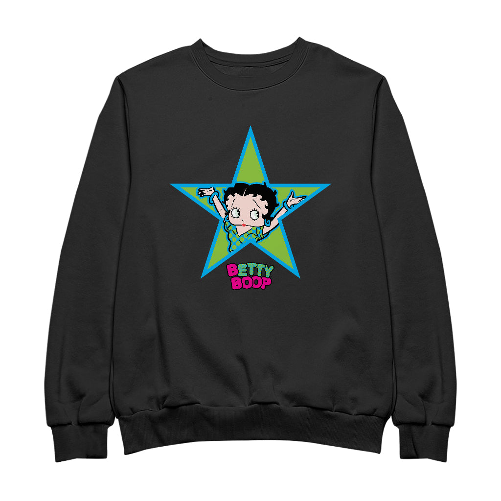 Betty Boop Green And Blue Star Men's Sweatshirt