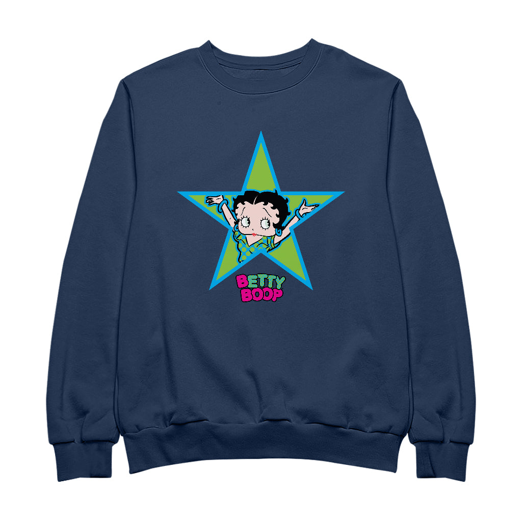 Betty Boop Green And Blue Star Men's Sweatshirt