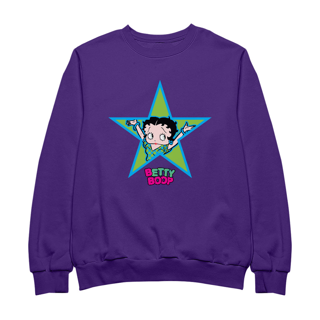 Betty Boop Green And Blue Star Men's Sweatshirt