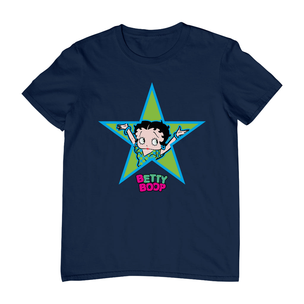 Betty Boop Green And Blue Star Men's T-Shirt