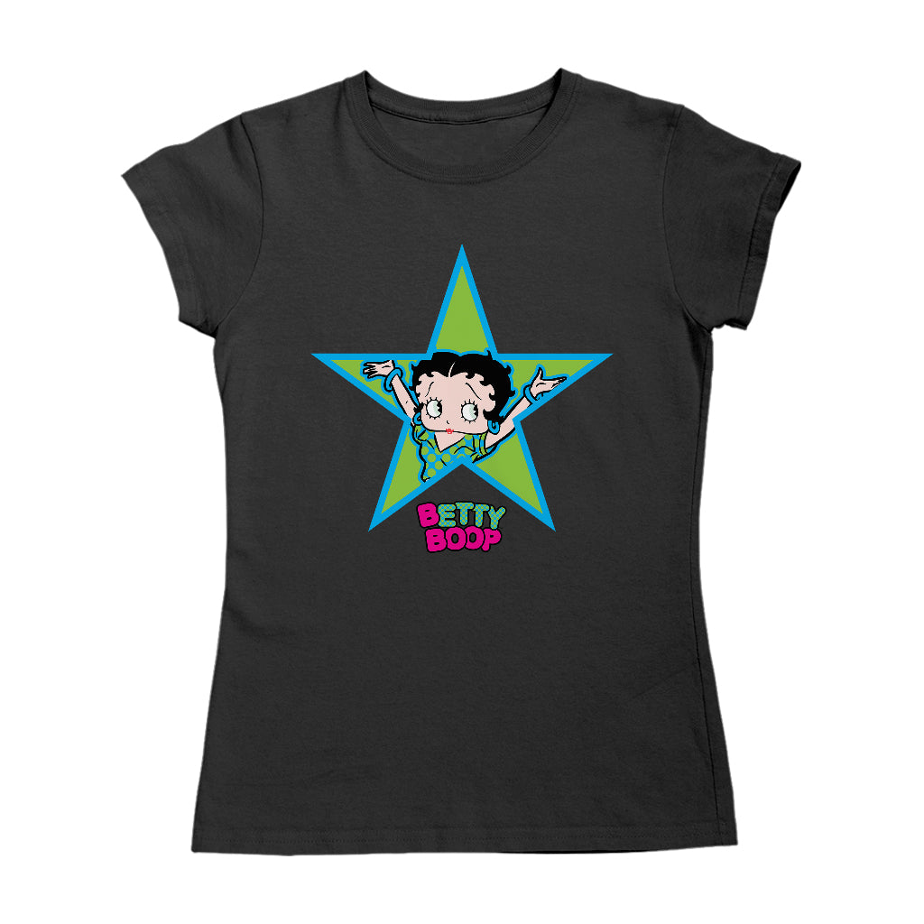 Betty Boop Green And Blue Star Women's T-Shirt